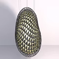 Modern Hanging Decoration With Geometric Metal Frame Hollow Design And Lighting Effect