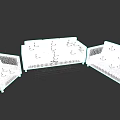 Modern White Sofa Set With Three Seater Two Seater Armchair And Cushions