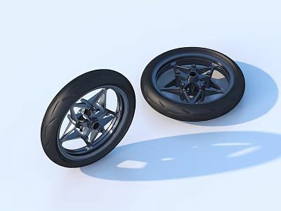 tire wheel hub motorcycle tire 3d model