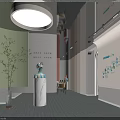 Modern Taco Burger Eatery Interior With Long Dining Table Chairs And Wall Sign