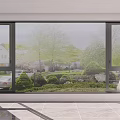 Modern Casement Window With Sleek Aluminum Frame And Garden View In Home Living Room