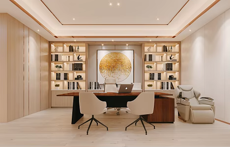 Light Luxury Office 3d model