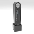 Elegant Black Grandfather Clock With White Dial Pendulum And Stable Base