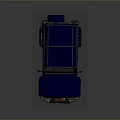 Blue Off Road Vehicle with Roof Rack Cargo Storage and Large Tires 3D Rendered