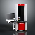 ShapeGrabber 3D Scanning Measurement System With White Red Design And Computer Monitor Workbench