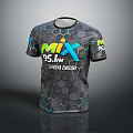 Colorful Hexagon Pattern T shirt With Mix 95.1 FM The New Expression Design