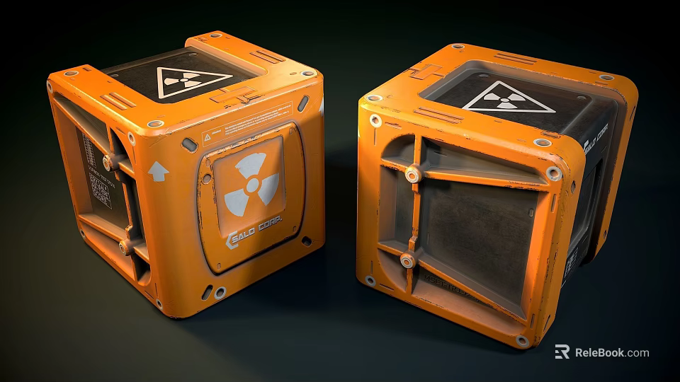 Heavy Duty Orange Hardware Tools Storage Case With Metal Mechanical Structure 3d model 
