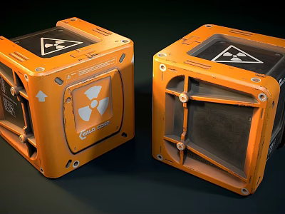 Heavy Duty Orange Hardware Tools Storage Case With Metal Mechanical Structure 3d model