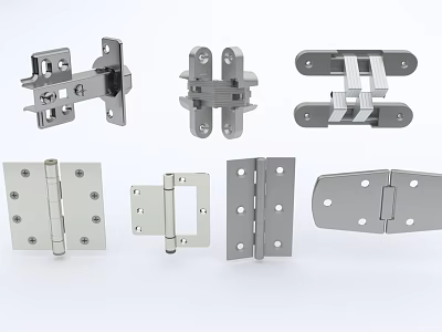 Various Stainless Steel Hinges With Different Designs For Doors And Cabinets 3d model
