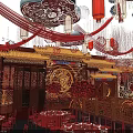 Traditional Chinese Banquet Hall Elegant Interior With Red Lanterns Carved Decor And Round Tables