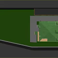 Residential Gate Featuring Brick Wall Green Lawn And Yellow Building In Yard