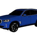 Blue BMW Electric SUV With Modern Front Design And Sleek Body Lines