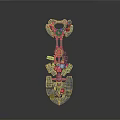 Futuristic Mechanical Weapon With Green Glowing Elements And Intricate 3D Design
