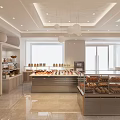 Bright Modern Dessert Shop Interior With Glass Display Cases And Fresh Pastries