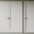 Sleek White Swing Doors With Single And Double Design And Metal Handles For Interior Home