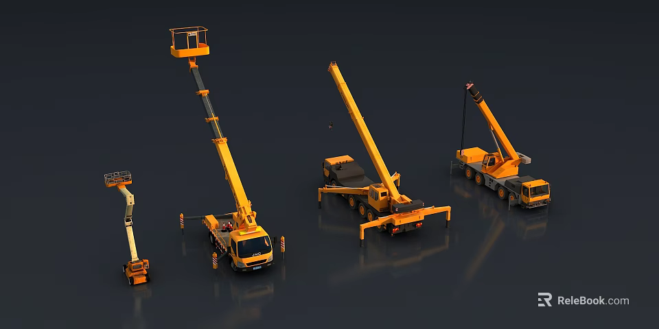 Different Types of Yellow Buses Showcasing Various Models and Designs 3d model 