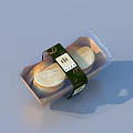 Multiple Pastries In Transparent Plastic Packaging With Green Labels Arranged In Red Tray