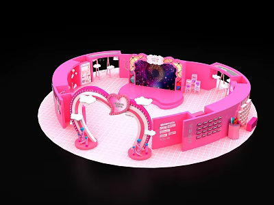 Valentine's Day Atrium Beauty Chen Love Door Head Wings Scene Pin Swing 3d model