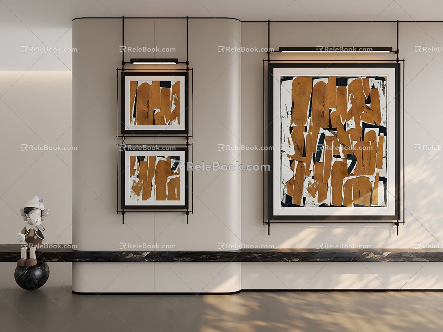 Italian Light Luxury Hanging Painting 3d model