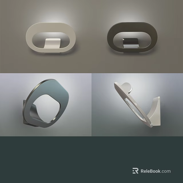 Various Modern Wall Lamps with Sleek Designs and Contemporary Metallic Finish 3d model 