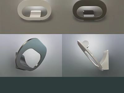 Various Modern Wall Lamps with Sleek Designs and Contemporary Metallic Finish 3d model