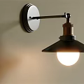Wall Mounted Modern Wall Lamp With Black Shade Copper Base And Warm Light