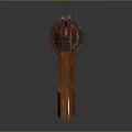 Vintage Revolver With Wooden Grip Classic Metal Body And Retro Design