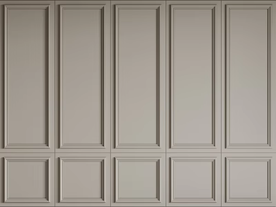 Modern Light Gray Wall Paneling With Rectangular Panel And Frame Design 3d model