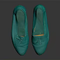 Turquoise Loafers With Tassel Detail Vintage Distressed Casual Shoes Design