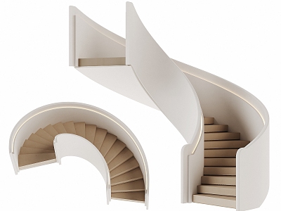 Home Stair Handrail Stair Arc Stair Shaped Stair 3d model