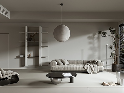 Quiet Living Room Minimalist Living Room Black and White Grey Living Room model