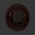 Dark Red Woven Cowboy Hat With Wide Brim Orange Band And Circular Holes