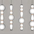 Modern White Pendant Lights With Stacked Spherical Design For Interior Decoration 3d model
