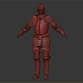 Detailed Medieval Full Body Armor With Helmet And Metallic Protective Plates
