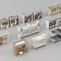 Various Bunk Beds Designs With Desk And Storage For Student Dormitory Bedroom 3d model