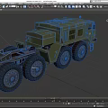 Military Green Heavy Duty Truck With Multiple Large Wheels And Number 08 On Side