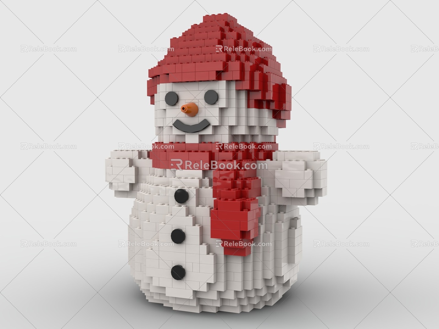 LEGO toy snowman winter snowdrift christmas gift 3d model