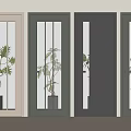 Modern Interior Swing Doors With Various Colors And Glass Panel Designs 3d model