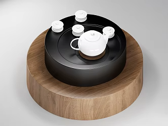 Modern Tea Set Coffee Table 3d model