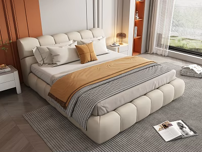 Modern Double Bed 3d model