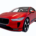 Red Jaguar Modern Sports Coupe With Sleek Body And Black Alloy Wheels