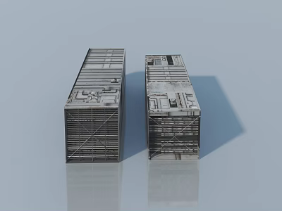 Modern Swing Door Design With Grid Pattern And Double Panel Structure 3d model