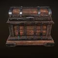 Vintage Wooden Chest With Metal Straps Rivets And Classic Design