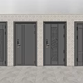 Modern Security Doors With Diverse Patterns And Secure Lock Features 3d model