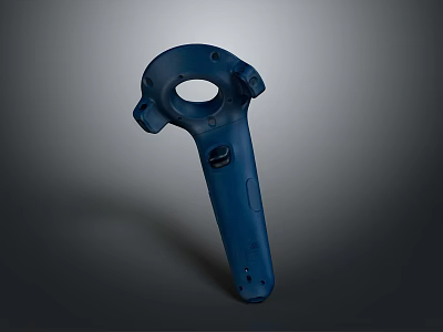Blue Modern Device Handle Part With Circular Opening And Protrusions 3d model