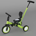 Green And Black Children's Tricycle With Black Seat And White Wheels