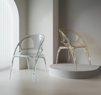 Modern Acrylic Single Chair Dining Chair Desk Chair Tea Chair Children's Chair 3d model