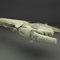 Light Gray Sci Fi Spaceship 3D Model With Streamlined Design And Detailed Mechanical Structure 3d model