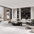 Modern Luxury Basement Interior Design With Stylish Furniture And Marble Decor