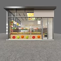 Spacious Fruit Store Interior With Various Fresh Fruits And Multiple Display Shelves 3d model